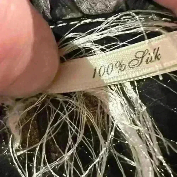 Leon max limited edition 100% silk Cocktail Chiffon dress size 4 Black White y2k - Picture 6 of 7